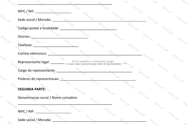 Página 1 de acordo de mediação em papel A4, documento com texto.