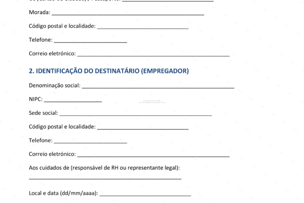 Carta de despedimento a trabalhador, página 1, formato A4.