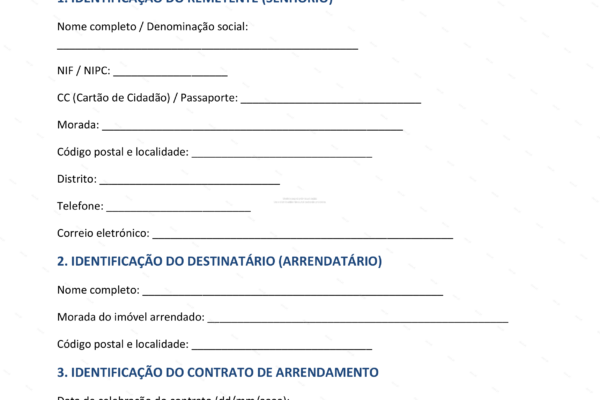 Documento em A4 com comunicação sobre resolução de falta de pagamento, página 1