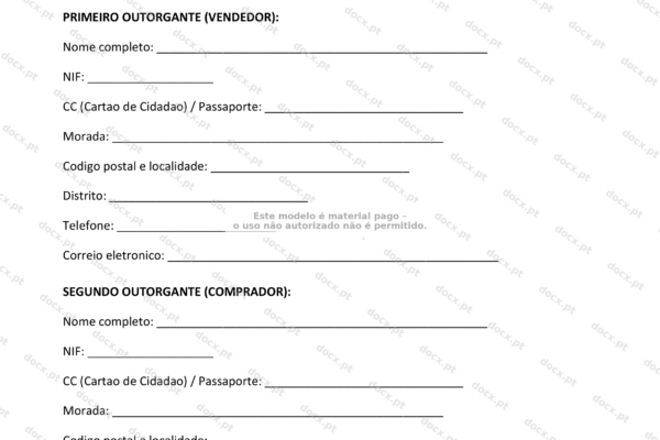Contrato de compra e venda de embarcação - página 1 em formato A4, redimensionado