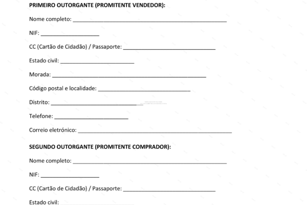 Contrato de promessa de compra e venda de imóvel, página A4, primeira página, imagem escalada