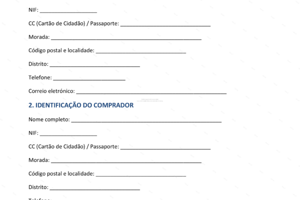 Declaração de venda de veículo em formato A4, página 1 (escala reduzida).