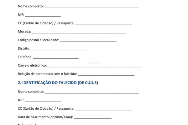 Documento de habilitação de herdeiros, página 1, formato A4, imagem digitalizada.