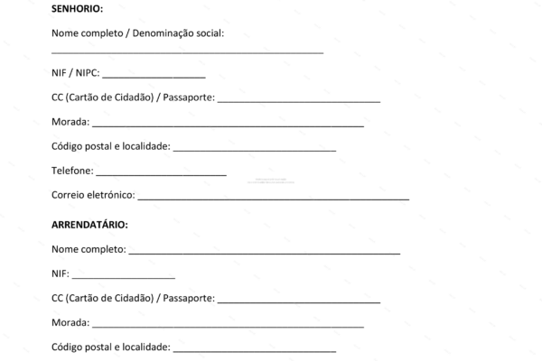 Página 1 de inventário do estado do imóvel, formato A4, relatório de inspeção.