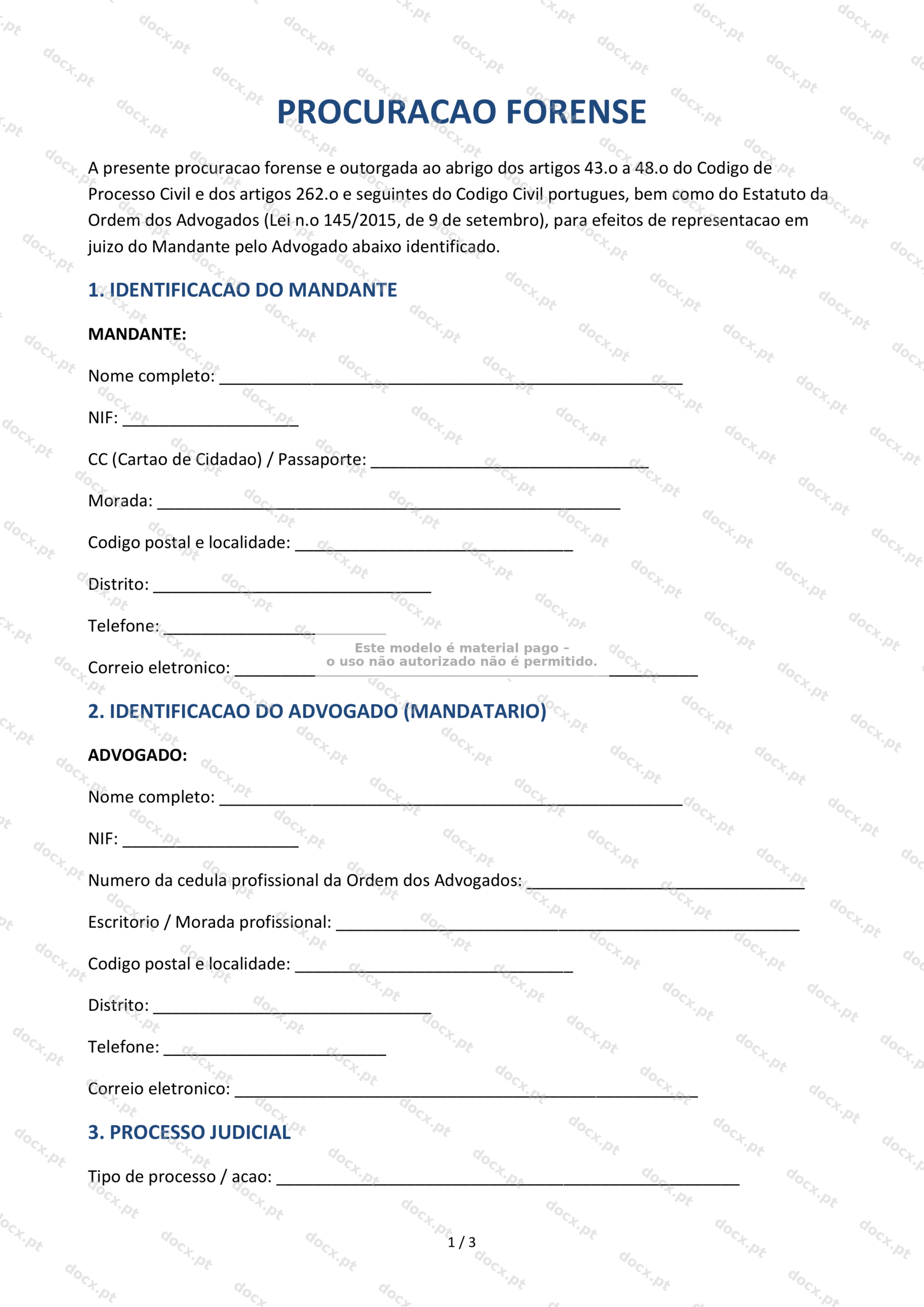 Procuração Forense — PDF Imprimível